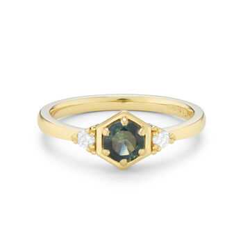 Ethical Sapphire Diamond Engagement Ring: Adaya, 3 of 6