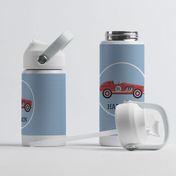Personalised Racing Car Design Kids Water Bottle, 2 of 6