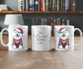Personalised Samoyed In Christmas Jumper Mug, 2 of 2