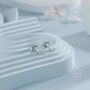 Manta Ray Fish Stud Earrings Sterling Silver, thumbnail 2 of 11