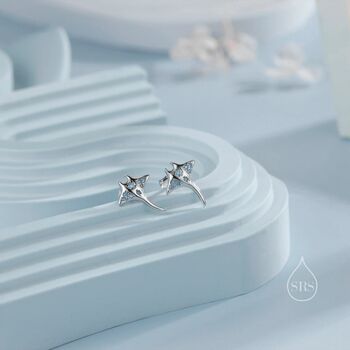 Manta Ray Fish Stud Earrings Sterling Silver, 2 of 11