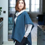 Personalised Fine Knit Poncho Wrap In Teal, thumbnail 2 of 2