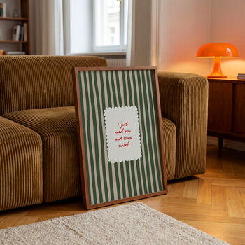 I Just Need You And Sunsets Striped Wall Print, 6 of 8