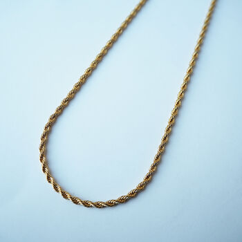 Gold Rope Necklace–18 K Gold Plated Waterproof Chain, 6 of 8