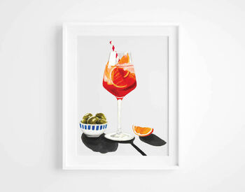 Aperol Spritz And Olives Limited Edition Print | Cocktail Prints, 4 of 6