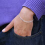 Men’s Sterling Silver Thin Square Curb Chain Bracelet, thumbnail 2 of 3