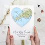 Personalised Map Wedding And Anniversary Heart Card, thumbnail 4 of 11