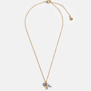 Fable Enamel Blue Tit Short Necklace, 3 of 6
