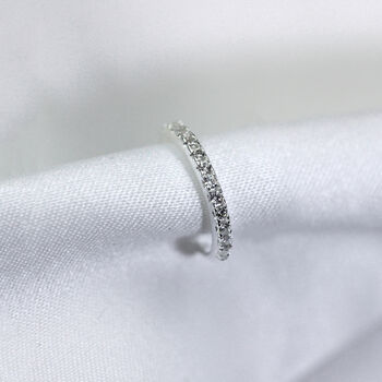 Sterling Silver Cz Pave Ear Cuff, 4 of 7