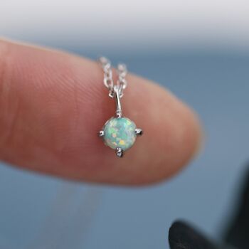 Green Opal Pendant Necklace In Sterling Silver, 6 of 12