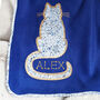 Liberty Cat Personalised New Baby Blanket Gift, thumbnail 2 of 5