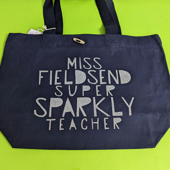 Personalised Super Sparkly Teacher Bag, 8 of 12