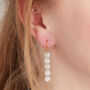 White Moonstone Gold And Silver Dangly Earrings, thumbnail 4 of 10