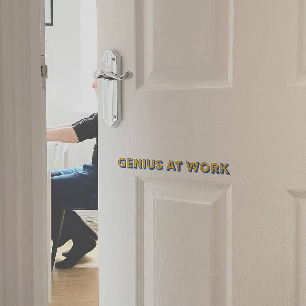 Genius At Work Door Sticker