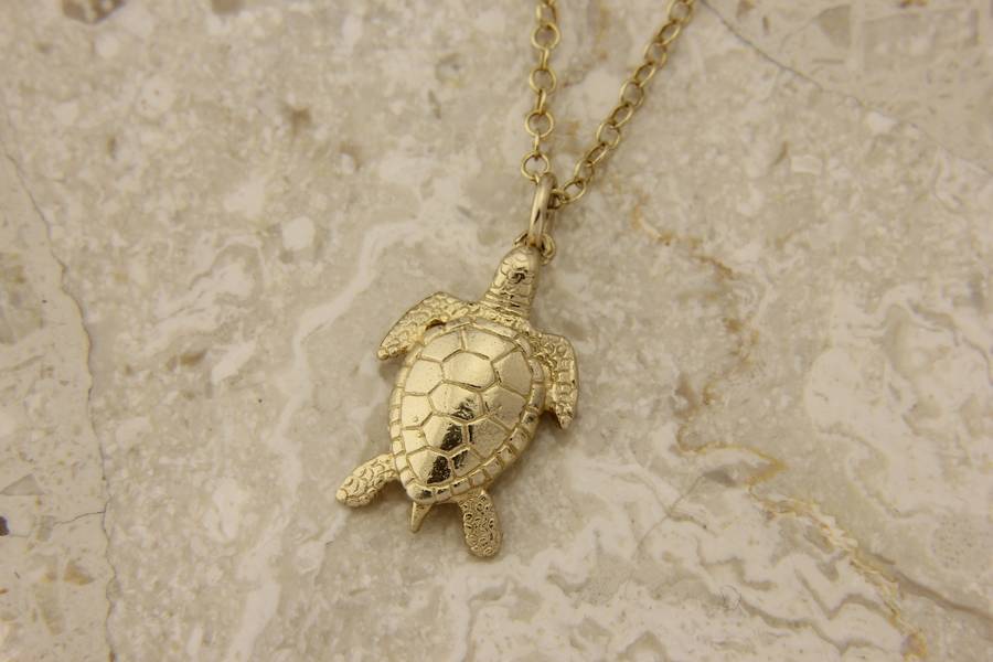 Turtle Pendant 9ct Gold By Simon Kemp Jewellers | notonthehighstreet.com