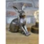 Cute Bronzed Sitting Hare Figurine – Rabbit Ornament, thumbnail 6 of 6