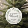 Personalised Our First Christmas Married Bauble, thumbnail 1 of 2