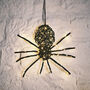 Light Up LED Black Rattan Spider Halloween Decoration, thumbnail 5 of 6