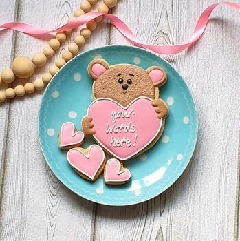 Personalised Love Bear Letterbox Cookies 'Pink Or Red', 5 of 6