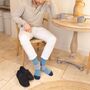 Oxford Stripe Blue Luxury Crew And Trainer Men’s Socks, thumbnail 5 of 5
