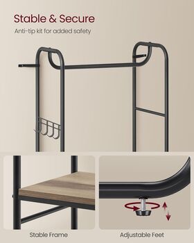 Hall Tree Coat Stand With Shoe Rack, 6 of 7