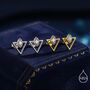Sterling Silver Triangle And Marquise Cz Arrow Stud Earrings, thumbnail 6 of 12