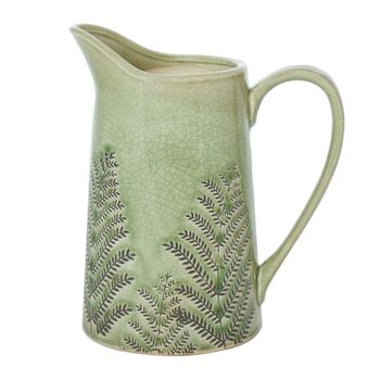 Personalised Fern Green Ceramic Pitcher Vase, 2 of 8