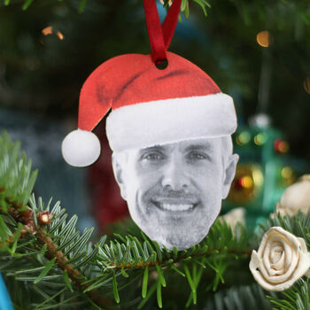 Santa Hat Photos Personalised Christmas Tree Decoration, 10 of 10