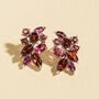 Large Red Gemstone Cluster Earrings In Sterling Silver And Gold, thumbnail 9 of 12