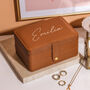 Personalised Script Jewellery Box Travel Case Gift For Her Home Or Weekend Bag, thumbnail 3 of 12