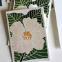 Linocut Gardenia Flower Notecards Set Of Eight, thumbnail 4 of 8