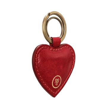 Red Heart Shaped Leather Key Ring. 'The Mimi', 4 of 9