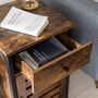Nightstand Side Table With Drawer And Shutter Cabinet, thumbnail 3 of 6