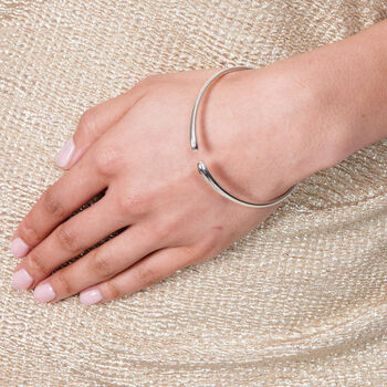 Rose Gold Vermeil Plated Open Drop Bangle, 2 of 4