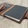 Personalised A5 Luxury Leather Journal Notebook Cover. Spanish Brown, thumbnail 8 of 12