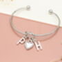Personalised Double Initial Silver Bracelet, thumbnail 5 of 6