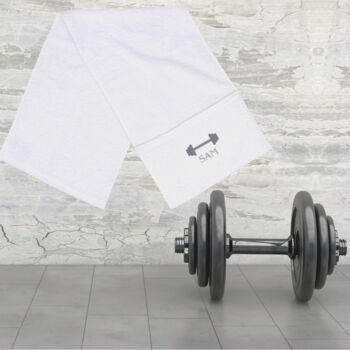Personalised Embroidered Gym Towel With Zipped Pocket, 3 of 4