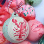 Ceramic Bauble With Hand Painted Lobster, thumbnail 3 of 7