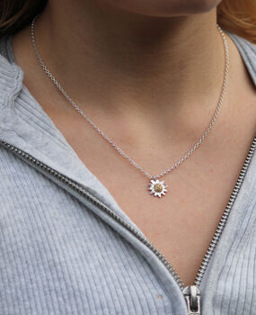 Silver And Gold Vermeil Daisy Necklace, 3 of 4