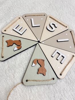Woodland Nursery Bunting Custom Name Garland With Animals, 5 of 10