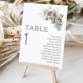 Festive Wedding Table Plan Cards, 5 of 7
