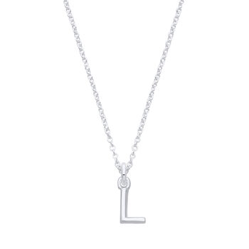 Personalised Initial Letter Sterling Silver Pendant Necklace, 12 of 12