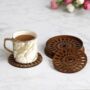 Wooden Tea Coaster With Stand Geo Design, thumbnail 1 of 5