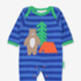 Organic Cotton Camping Bear Applique Sleepsuit, thumbnail 2 of 2