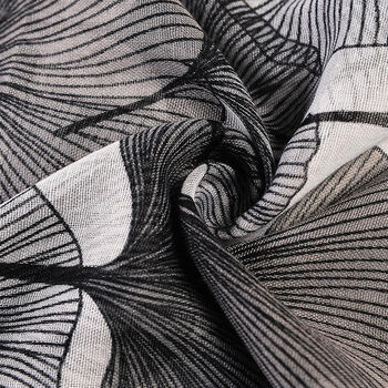 Monochrome Ginkgo Leaf Print Scarf, 4 of 4