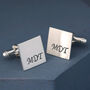 Sterling Silver Monogram Cufflinks. Personalised Wedding Cufflinks, thumbnail 7 of 12