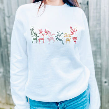 Colourful Reindeers Christmas Jumper For Her And Him, 10 of 10