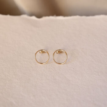 9ct Solid Gold Flow Stud Earrings, 4 of 5