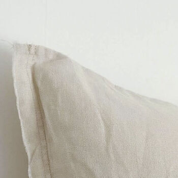 Stone Linen Cushion Cover, Frayed Edge 50 X 30cm, 3 of 4