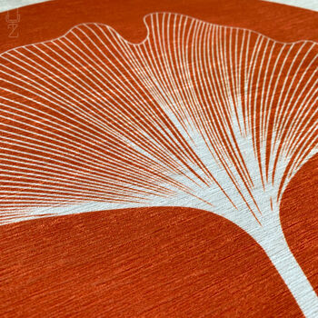 Orange Pillow Cover With Linear Flower Illustration, 6 of 7